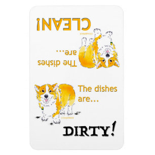 Schone gerechten / vuile gerechten Corgi (4x6) Magneet