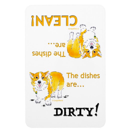 Schone gerechten / vuile gerechten Corgi (4x6) Magneet (Verticaal)