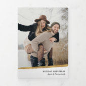 Schone goudpenseelfoto van Elegant Gold Drieluik Kaart (Cover)