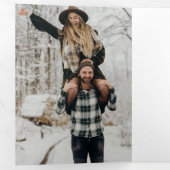 Schone goudpenseelfoto van Elegant Gold Drieluik Kaart (Binnenzijde eerst)