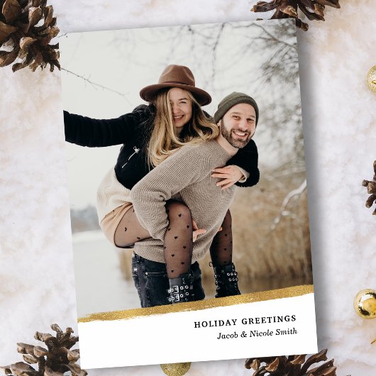 Schone goudpenseelfoto van Elegant Gold Drieluik Kaart