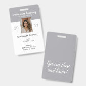 Schone grijze Homeschool Educator ID Badge (Voor- en achterkant)