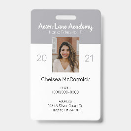 Schone grijze Homeschool Educator ID Badge