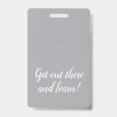 Schone grijze Homeschool Student ID Badge (Achterkant)