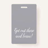 Schone grijze Homeschool Student ID Badge (Achterkant)