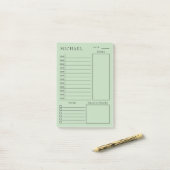 Schone, groene en zwarte, dagelijkse anner post-it® notes (Op bureau)