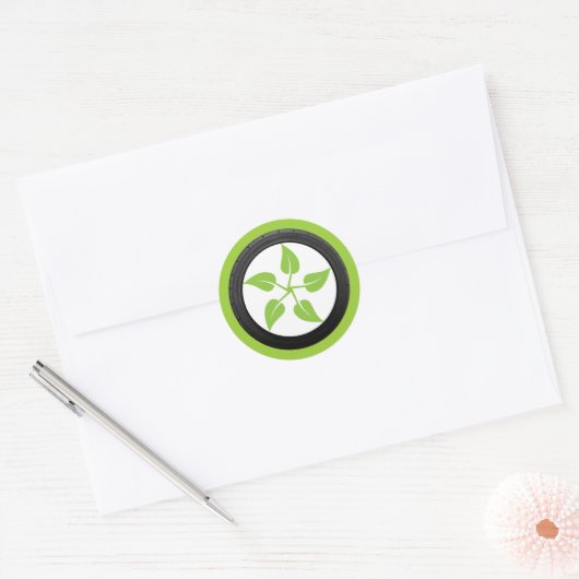 Schone groene macht ronde sticker (Envelop)
