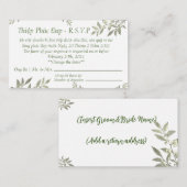 Schone groene retourkaart notitiekaartje (Voorkant / Achterkant)