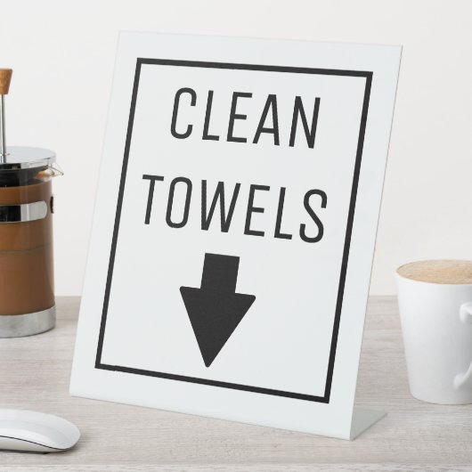 SCHONE HANDDOEKEN RECLAMEBORD MET VOETSTUK (Insitu)