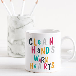 Schone Handen Warme Harten Kleurrijk Gepersonalise Koffiemok