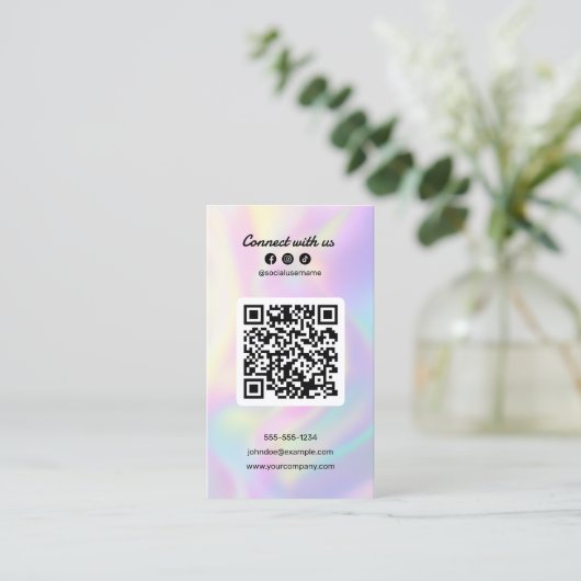 Schone Holografische Verbinding met ons Kapsalon Visitekaartje (Staand voorkant)