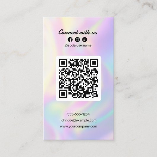 Schone Holografische Verbinding met ons Kapsalon Visitekaartje (Voorkant)