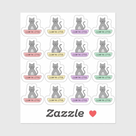 Schone kattenbak Huisdier Herinnering Kattenverzor Sticker (Vel)