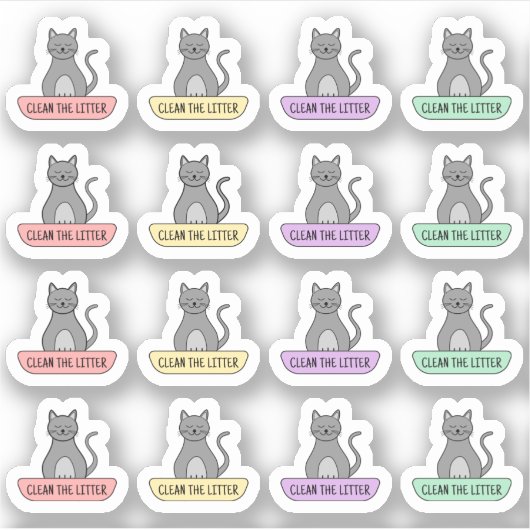 Schone kattenbak Huisdier Herinnering Kattenverzor Sticker (Voorkant)