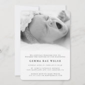 Schone & Klassieke Fotodoopuitnodiging Kaart (Voorkant)