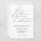 Schone Klassieke Script Kalligrafie QR Code Weddin Kaart (Voorkant)