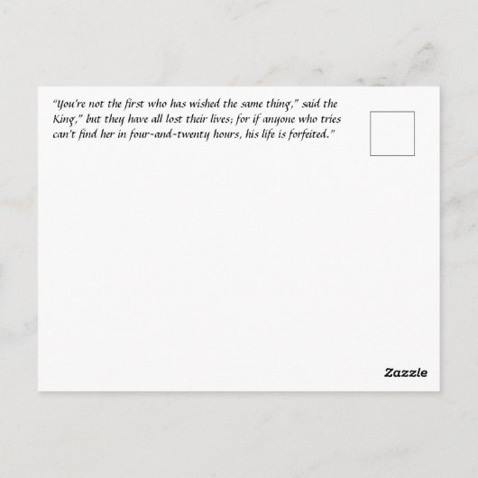 Schone koning en Brave Knight sprookje Briefkaart (Achterkant)