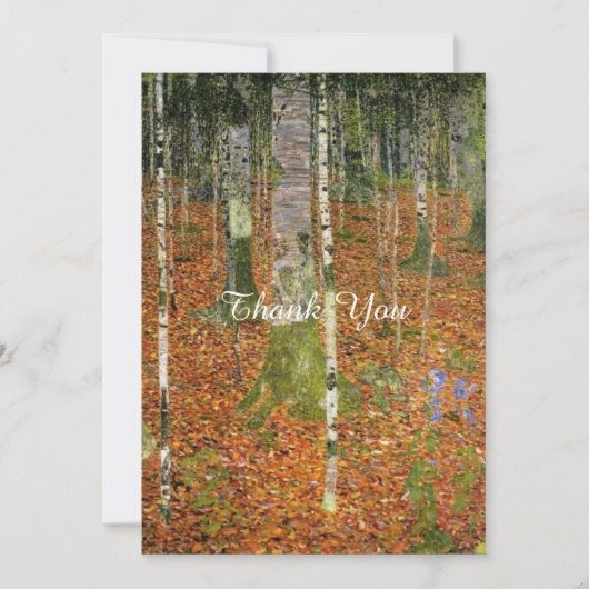 Schone kunst Gustav Klimt Forest Natuur bruiloft Bedankkaart (Voorkant)