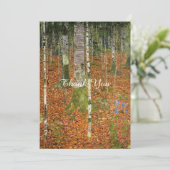 Schone kunst Gustav Klimt Forest Natuur bruiloft Bedankkaart (Staand voorkant)