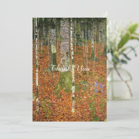 Schone kunst Gustav Klimt Forest Natuur bruiloft Bedankkaart (Staand voorkant)