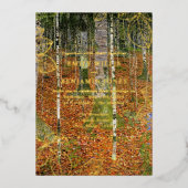Schone kunst Gustav Klimt Forest Natuur bruiloft Folie Uitnodiging (Voorkant)
