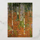 Schone kunst Gustav Klimt Forest Natuur bruiloft Folie Uitnodiging (Achterkant)