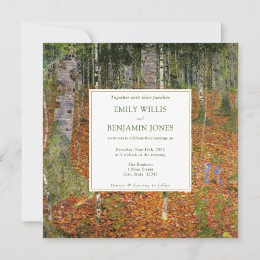 Schone kunst Gustav Klimt Forest Natuur bruiloft Kaart (Voorkant)