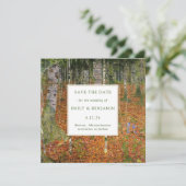 Schone kunst Gustav Klimt Forest Natuur bruiloft Save The Date (Staand voorkant)