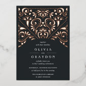 Schone kunsten |  Art Deco bruiloft Folie Uitnodiging (Voorkant)