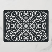 Schone kunsten | Elegante  Art Deco bruiloft Folie Uitnodiging (Achterkant)