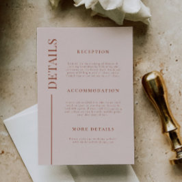 Schone lijn Terracotta bruiloft details Informatiekaartje