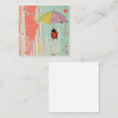 Schone lijnen & beitters: Ladybug regendruppel Notitiekaartje (Voorkant / Achterkant)