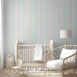 Schone lijnen Classy Mint en roze streep Behang
