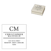 Schone lijnen Modern Monogram Retouradres Rubberstempel (Gestempeld)