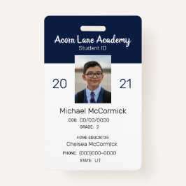 Schone marine Homeschool Student ID Badge