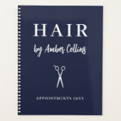 Schone marine witte schaar Hair Stylist Benoeming Planner (Voorkant)