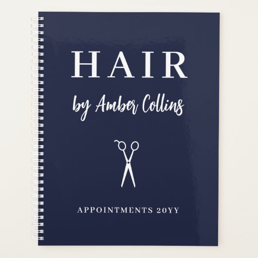 Schone marine witte schaar Hair Stylist Benoeming Planner (Voorkant)
