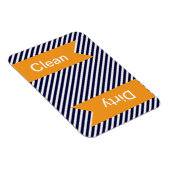 Schone marineblauw Striped - Dirty Dishwasher Magn Magneet (Rechterzijde)