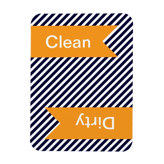 Schone marineblauw Striped - Dirty Dishwasher Magn Magneet (Verticaal)
