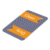 Schone marineblauw Striped - Dirty Dishwasher Magn Magneet (Linkerzijde)