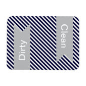 Schone marineblauw Striped - Dirty Dishwasher Magn Magneet (Horizontaal)