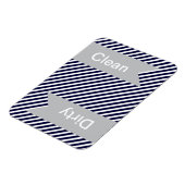 Schone marineblauw Striped - Dirty Dishwasher Magn Magneet (Linkerzijde)