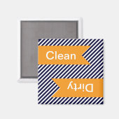 Schone marineblauw Striped - Dirty Dishwasher Magn Magneet (Voorkant / Achterkant)