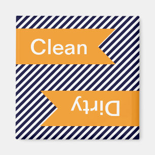 Schone marineblauw Striped - Dirty Dishwasher Magn Magneet