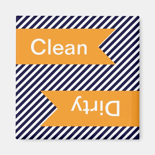 Schone marineblauw Striped - Dirty Dishwasher Magn Magneet (Voorkant)