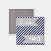 Schone marineblauw Striped - Dirty Dishwasher Magn Magneet (Voorkant / Achterkant)