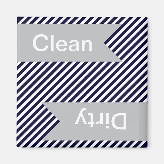 Schone marineblauw Striped - Dirty Dishwasher Magn Magneet (Voorkant)