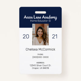 Schone marinehuisonderwijzer ID Badge