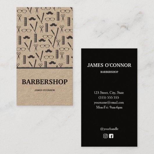 Schone minimale Barber Barbershop Visitekaartje (Voorkant / Achterkant)