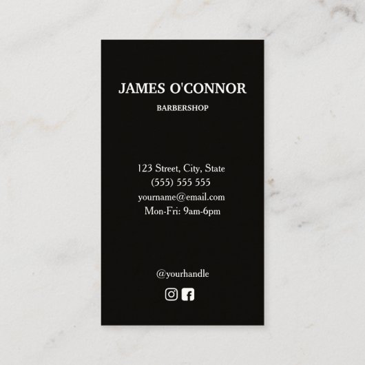 Schone minimale Barber Barbershop Visitekaartje (Achterkant)